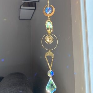 🟣2 for $25🟣 green aventurine tree suncatcher on gold toned metal.
